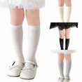 thumbnail image 1 of Wdgfv Breathable Girls Socks Double Needle Knit Long Tube Crew Socks For Kids Soft Comfortable Everyday Wear For 3 12 5-8 Years, 1 of 5