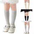 thumbnail image 1 of Wdgfv Breathable Girls Socks Double Needle Knit Long Tube Crew Socks For Kids Soft Comfortable Everyday Wear For 3 12 9-12 Years, 1 of 5