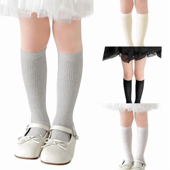 Wdgfv Breathable Girls Socks Double Needle Knit Long Tube Crew Socks For Kids Soft Comfortable Everyday Wear For 3 12 9-12 Years
