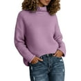 thumbnail image 1 of Wdgfv Breathable Women's Pullover Elegant Winter High Neck Knitted Pullover Sweater Long Sleeve Rolled Edge Turtleneck Top For Cozy, 1 of 4
