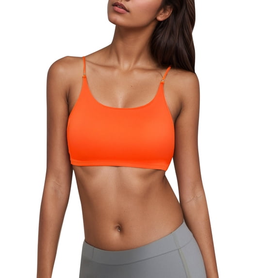 Wdgfv Butterluxe Adjustable Spaghetti Strap Sports Bras for Women - Scoop Neck Wireless Padded Yoga Workout Crop Top