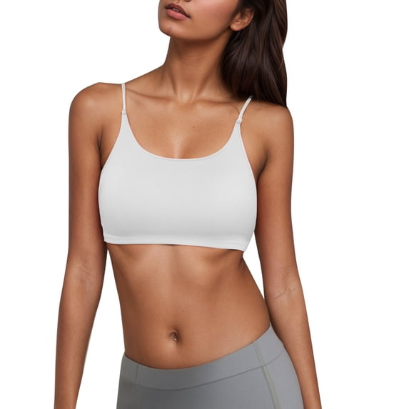 Wdgfv Butterluxe Adjustable Spaghetti Strap Sports Bras for Women - Scoop Neck Wireless Padded Yoga Workout Crop Top