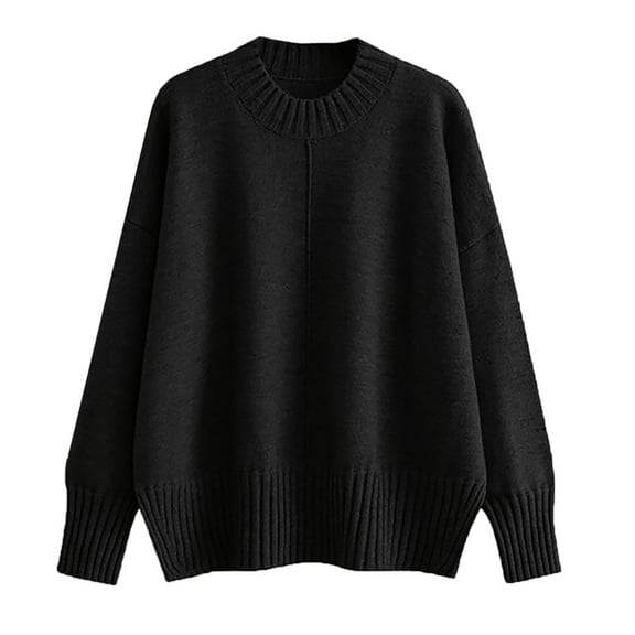 Wdgfv Casual Pullover Sweater for Women Elegant Women's Crewneck Pullover Sweater for Fall Winter Season Soft Comfortable Thin Knit Long Sleeve Loose Fit Casual Tops