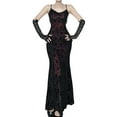 thumbnail image 1 of Wdgfv Costumes for Morticia Long Black Gothic Bat Sleeve Dress Halloween Cosplay Costumes for Women, 1 of 4