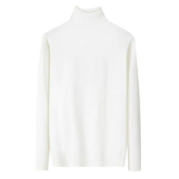 Wdgfv Cowl Neck Pullover Women Autumn Winter Women Turtleneck Pullover Knitted Sweater Slim Fit Casual Solid Color Base