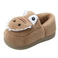 thumbnail image 1 of Wdgfv Cozy cotton -on shoes Girls Slippers Fashion Cute Autumn Winter Flat Bottom Lightweight Soft Comfortable Warm Solid Color Cartoon Animal Brown 3-3.5 Years, 1 of 5