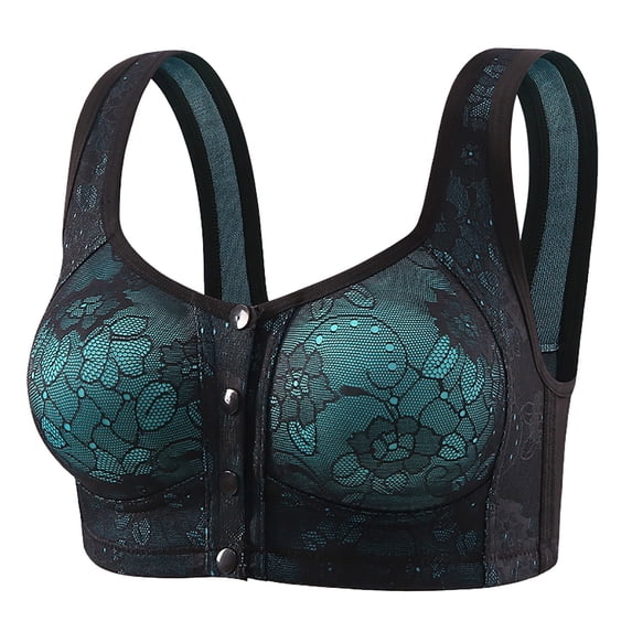 Wdgfv Daisy Bras for Older Women Front Closure Full Coverage Senior Padded Bras Push Up Bra Comfortable Everyday Bralettes