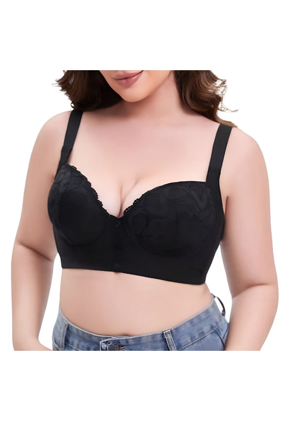 Daisy Bras for Older Women Underwire T-Shirt Bra with Convertible Straps for Seamless Comfort and All-Day Support Black 80AB