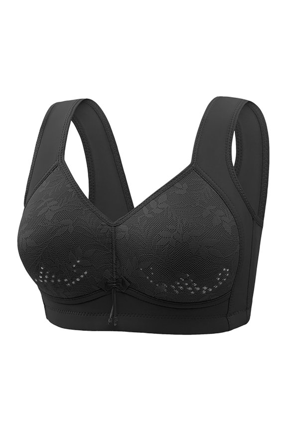 Daisy Bras for Older Women with Transparent Straps Convertible Design for Backless Comfort and Supportive Wear Black 38