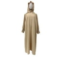 thumbnail image 1 of Wdgfv Elegant Arab Girls Abaya Hoodie Loose Long Dress Prayer Robe Clothing for Kids Comfortable Stylish Outfit Brown 5-6 Years, 1 of 6