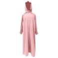 thumbnail image 1 of Wdgfv Elegant Arab Girls Abaya Hoodie Loose Long Dress Prayer Robe Clothing for Kids Comfortable Stylish Outfit Pink 13-14 Years, 1 of 8