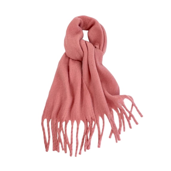 Wdgfv Elegant Winter Scarf for Adults Soft Warm Wrap Fashionable Styling Comfortable Cozy Wear Solid Color Pink One Size