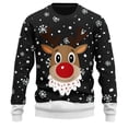 thumbnail image 1 of Wdgfv Festive Reindeer Knit Turtleneck Hooded Sweater Coat for Men Cozy Warm Soft Winter Holiday Pullover Fashion Outerwear, 1 of 4