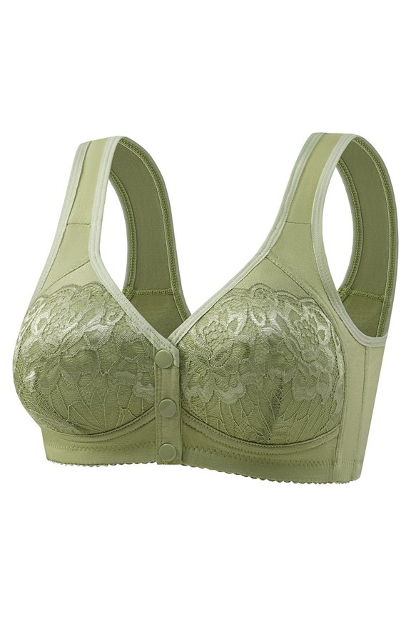 Front Closure Wireless Bra for Women Casual Button Down Breathable Comfort Bra Soft Support Everyday Bra