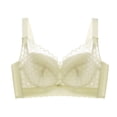 thumbnail image 1 of Wdgfv Full Coverage Wireless Bras for Women Unpadded Minimizer Unlined Lace Bra Light Yellow 46C, 1 of 3