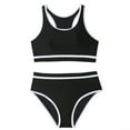 thumbnail image 1 of Wdgfv Girls 2 Piece Swimsuit High Waist Bikini Set Sporty Beach Bathing Suit for Teens Adjustable Double Strap Swimwear for 5-13 Years Black 6-7 Years, 1 of 5