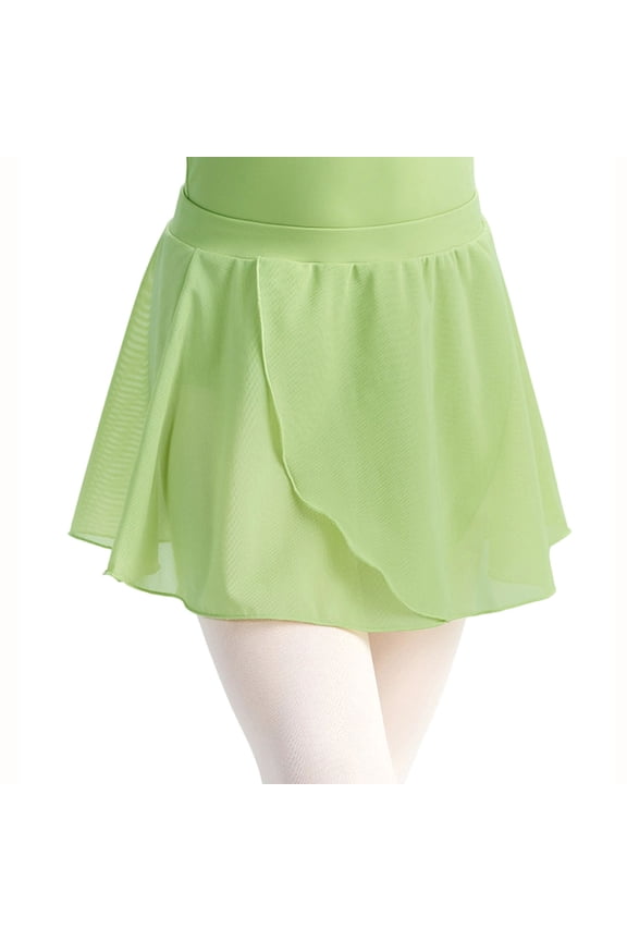 Girls Ballet Dance Practice Tutu Skirt With Elastic Waist Soft Mesh Layered Performance For Training And Recital Light Green 4-5 Years