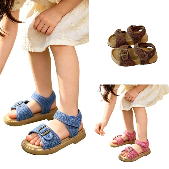Wdgfv Girls Beach Sandals Fashionable Casual Strap Flat Shoes For Big Kids And Youth Outdoor Summer Walking 2.5-3 Years