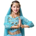 thumbnail image 1 of Wdgfv Girls Belly Dance Top Sequins Long Sleeve Carnival Performance Outfit for Kids Dance Sky Blue 3-12 Years, 1 of 6