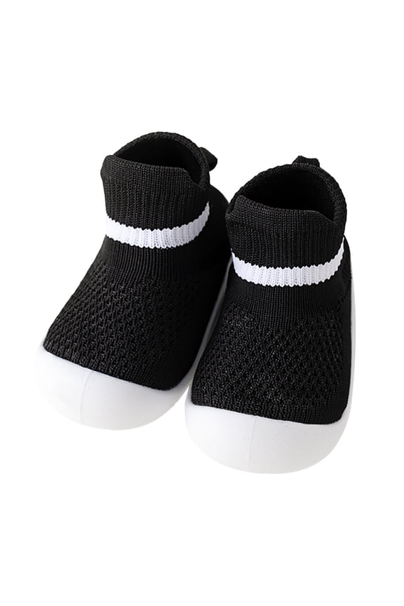 Girls Boys Kids Leisure Mesh Soft Sole Breathable On Sport Sneakers Lightweight Walking Shoe Black 0-6Months