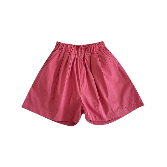 Wdgfv Girls Casual Elastic Waist Wide Leg Shorts Comfortable Summer Loose Fit Pants for Toddler Kids Age 3-12 Years Hot Pink 3-4 Years