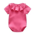 thumbnail image 1 of Wdgfv Girls' Cotton Onesie Bodysuit Baby Girls Bodysuits Soft Round Neck Romper Outfit For To 16 Months Comfortable Daily Wear And Hot Pink 9-11 Months, 1 of 2
