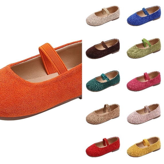 Wdgfv Girls Cute Dress Mary Jane Shoes Soft Party Holiday Ballet Flats 12-18 Months