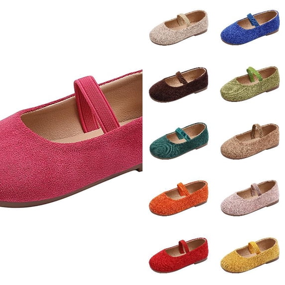 Wdgfv Girls Cute Dress Mary Jane Shoes Soft Party Holiday Ballet Flats 5-5.5 Years