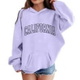 thumbnail image 1 of Wdgfv Girls Cute Hoodies Long Sleeve Pullover Sweatshirts Casual Comfortable Wear For Daily Activities Fall Outfits Teen Girls Purple 5-6 Years, 1 of 4