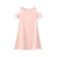 thumbnail image 1 of Wdgfv Girls Dresses Soft Casual Round Neck Top Everyday Comfort for Active Play Ages 3-12 for School Outdoor Summer Spring Pink 7-8 Years, 1 of 6