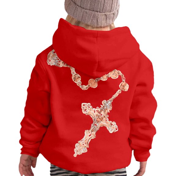 Wdgfv Girls Fashion Graphic Print Hooded Sweatshirt, Casual Long Sleeve Pullover Hoodie with Pocket for Kids Daily Casual Wear 7-8 Years