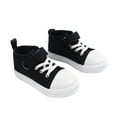 thumbnail image 1 of Wdgfv Girls High Top Sneakers Lightweight Canvas Shoes for Toddlers Non Lace Up Hook Loop Sport Casual Everyday Comfortable Wear Black 32, 1 of 6