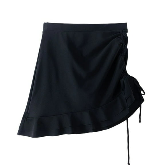 Wdgfv Girls High Waist Bikini Bottom Swim Skirt Athletic Swimwear Comfortable Teen Beach Sports Outfit For Summer Activities Black 13 Years