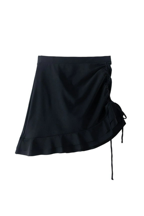 Girls High Waist Bikini Bottom Swim Skirt Athletic Swimwear Comfortable Teen Beach Sports Outfit For Summer Activities Black 13 Years