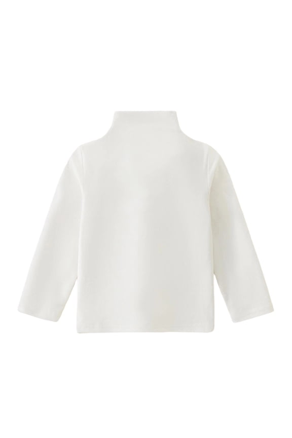 Girls Long Sleeve Half Neck Pullover Base Shirt Windproof Warm Inner Layer Tee for Toddlers and Kids White 5-6 Years