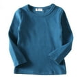 thumbnail image 1 of Wdgfv Girls Long Sleeve T Shirt High Collar Soft Tee Comfortable Unisex Kids Top for Casual Wear Dark Blue 5-6 Years, 1 of 2