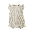 thumbnail image 1 of Wdgfv Girls' Loungewear Onesie Baby Girls Sleeveless Jumpsuit Bodysuit Soft Summer Outfit Comfortable Breathable Outfit For Toddler White 6-12 Months, 1 of 4