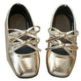thumbnail image 1 of Wdgfv Girls Mary Jane Sandals Comfortable Casual Dress Shoes With Bow Detail For Toddler To Gold 4.5-5Years, 1 of 6