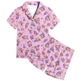 thumbnail image 1 of Wdgfv Girls Pajama Set Soft Fruit Print Short Sleeve Two Piece Sleepwear Comfortable Loungewear Outfit for Toddler Kids 2-13 Years Old Pink 6-7 Years, 1 of 4