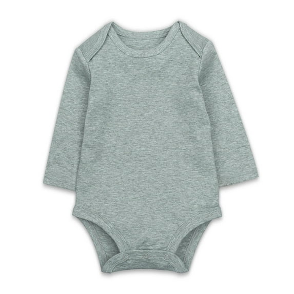 Wdgfv Girls Romper Baby Girls Long Sleeve Bodysuit Soft Comfortable Cute Outfit Toddler Grey 18-24 Months