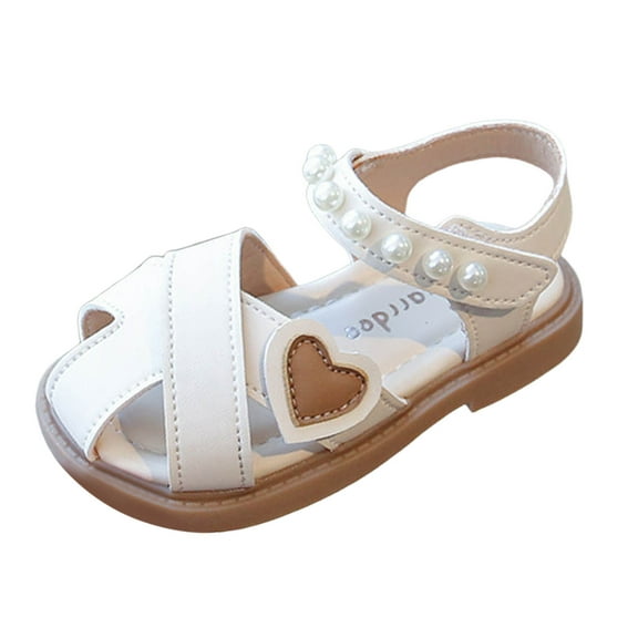 Wdgfv Girls Sandals For Toddlers And Kids Summer Lightweight Breathable Outdoor Play Footwear With Non- Sole Ages 12 Months To Beige 18-24 Months
