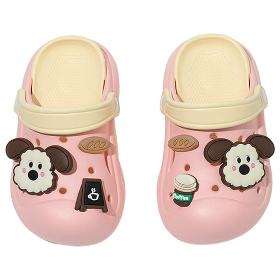 Wdgfv Girls Sandals Summer EVA Cartoon Cute Baby Toe Slippers Comfortable Lightweight Beach Shoes For Toddlers Red 9-9.5Years