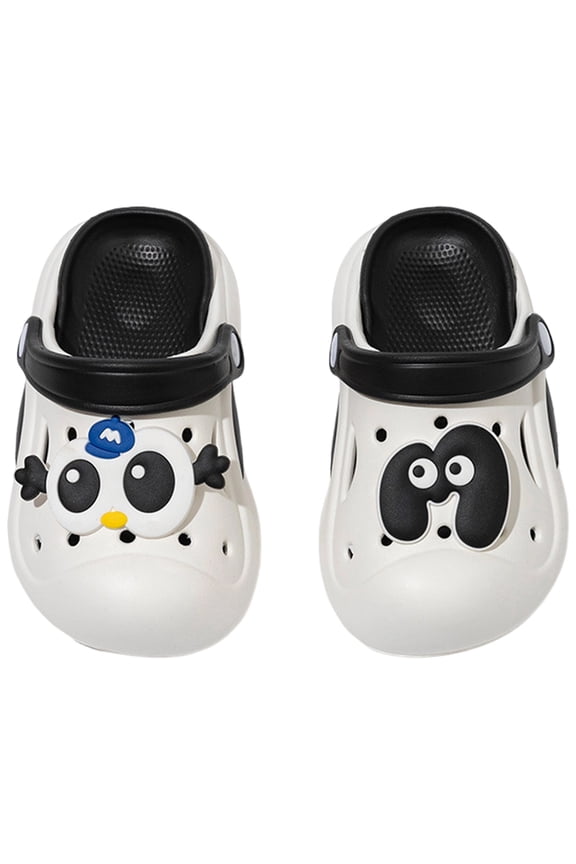 Girls Sandals Summer EVA Lightweight Comfortable Cartoon Cute Baby Toe Slippers For Outdoor Beach Play And White 9-9.5Years