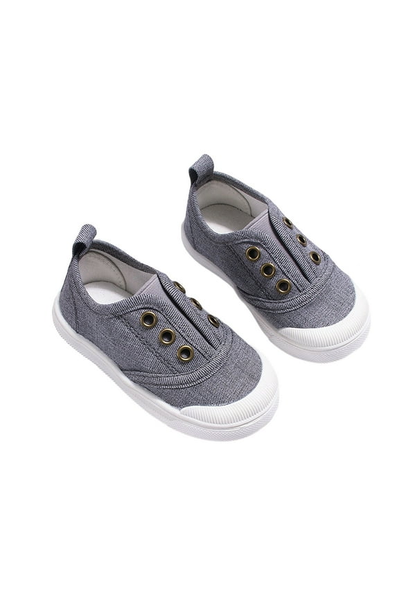 Girls Sneakers Casual Canvas On Shoes For Toddlers Lightweight Comfortable Non Everyday Walking Play School Outdoor Gray 27