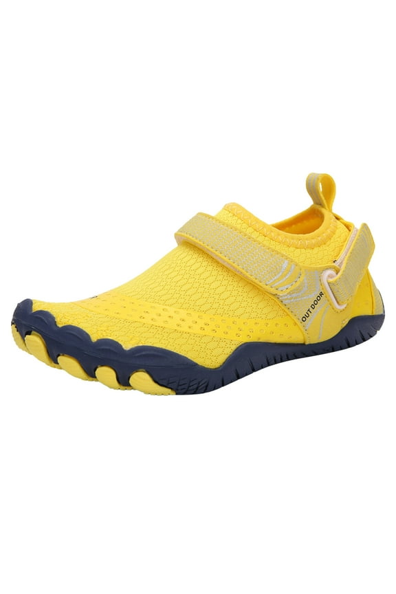 Girls Sneakers For Beach Water Sports Barefoot Shoes Non Lightweight Comfortable Kids Hiking Shoes Toddler Teen Yellow 36
