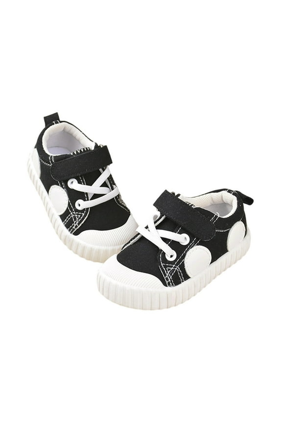 Girls Sneakers For Toddlers Soft Sole Canvas Shoes Non Breathable Lightweight Walking Shoes Comfortable Casual Baby Girls 1-35 Years Black 20