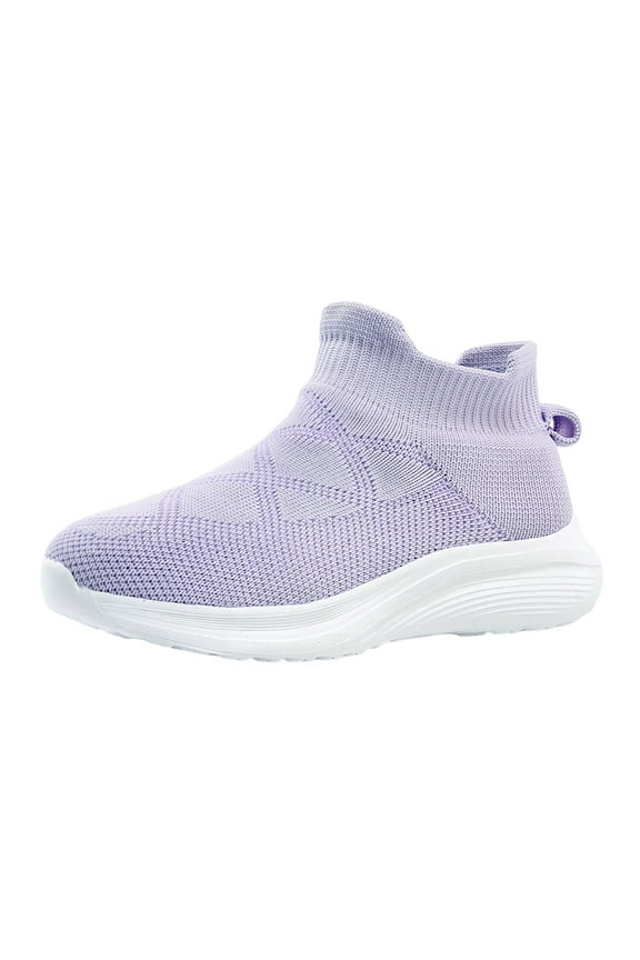 Girls Sneakers Lightweight Breathable Mesh Running Shoes Comfortable Casual Sports Shoes For Kids Age 4 12 Durable Flexible Non Design Purple 39