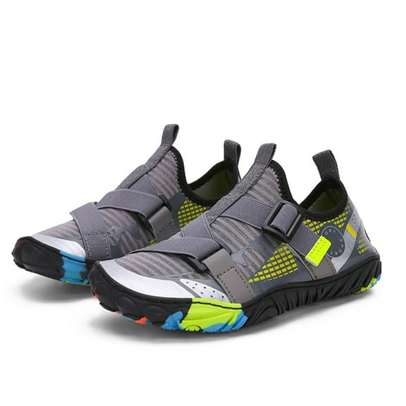 Wdgfv Girls Sneakers Lightweight Breathable Water Shoes for Indoor Outdoor Sports Beach Running Hiking Comfortable Elastic Cushioned Kids Athletic Footwear Gray 31