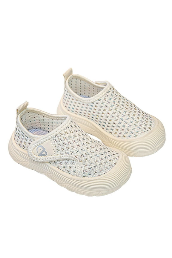 Girls Sneakers Lightweight Canvas Soft Sole Indoor Outdoor Casual Walking Shoes for Toddlers Kids Comfortable Breathable White 24