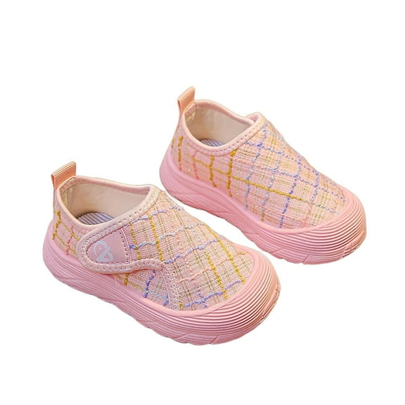 Wdgfv Girls Sneakers Soft Soled Canvas Indoor Shoes for Toddlers Lightweight Breathable Comfortable Baby First Red 28